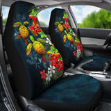 Kanaka Maoli (Hawaiian) Car Seat Covers - Sea Turtle Tropical Hibiscus And Plumeria Reggae Awesome 091114 - YourCarButBetter