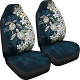 Kanaka Maoli (Hawaiian) Car Seat Covers - Sea Turtle Tropical Hibiscus And Plumeria White Amazing 091114 - YourCarButBetter