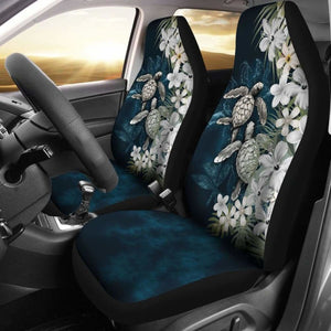 Kanaka Maoli (Hawaiian) Car Seat Covers - Sea Turtle Tropical Hibiscus And Plumeria White Amazing 091114 - YourCarButBetter