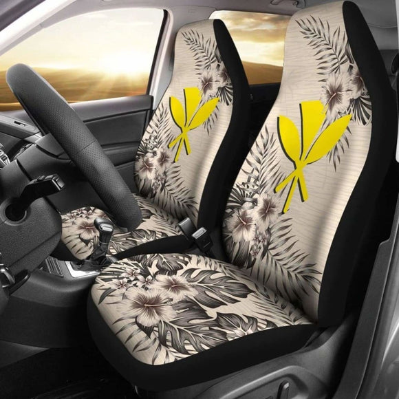 Kanaka Maoli (Hawaiian) Car Seat Covers The Beige Hibiscus (Set Of Two) 7 232125 - YourCarButBetter