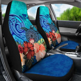 Kanaka Maoli (Hawaiian) Car Seat Covers Turtle With Hibiscus 091114 - YourCarButBetter