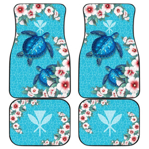 Kanaka Maoli Hawaiian Hibiscus Turtle Of Blue Car Floor Mats 210803 - YourCarButBetter