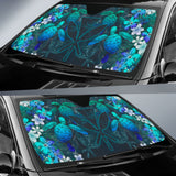 Kanaka Maoli Hawaiian Sea Turtle Tropical Hibiscus And Plumeria Car Auto Sun Shades 210501 - YourCarButBetter