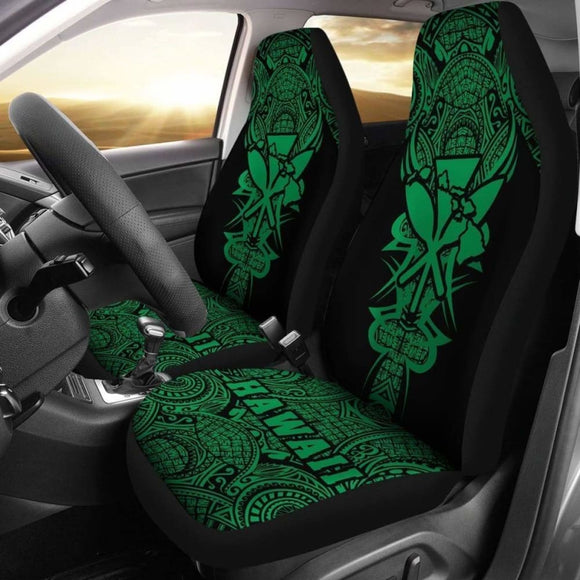 Kanaka Map Polynesian Car Seat Cover - Green - Armor Style - Amazing 105905 - YourCarButBetter