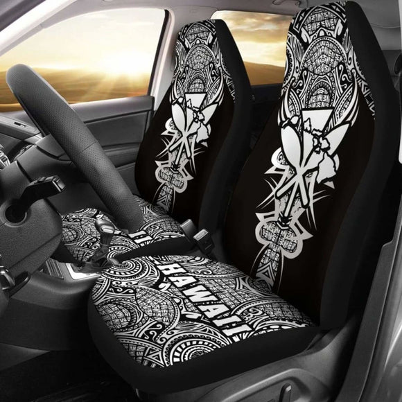 Kanaka Map Polynesian Car Seat Cover - White - Armor Style - Amazing 105905 - YourCarButBetter