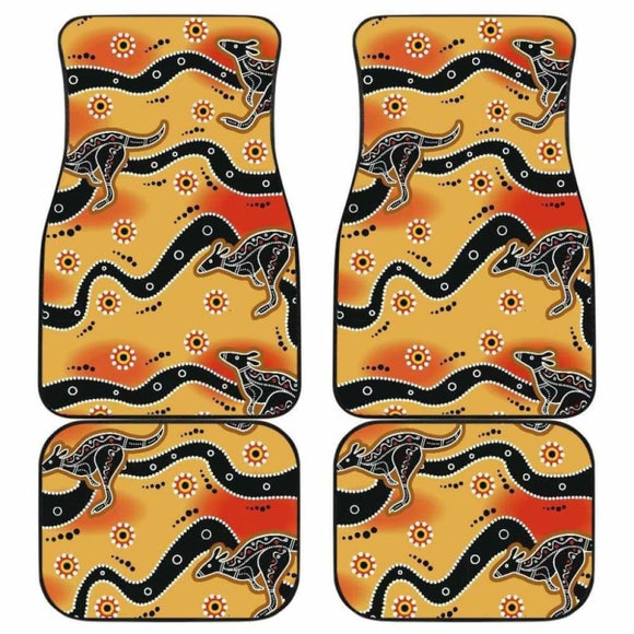 Kangaroo Australian Aboriginal Art Pattern Front And Back Car Mats 174914 - YourCarButBetter