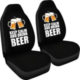 Keep Calm And Drink Beer Funny Beer Lover Car Seat Covers 210206 - YourCarButBetter