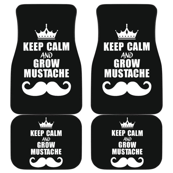 Keep Calm and Grow Mustache Car Floor Mats 210305 - YourCarButBetter