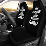 Keep Calm and Grow Mustache Car Seat Covers 210305 - YourCarButBetter