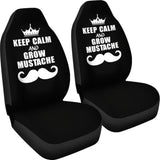 Keep Calm and Grow Mustache Car Seat Covers 210305 - YourCarButBetter