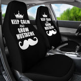 Keep Calm and Grow Mustache Car Seat Covers 210305 - YourCarButBetter