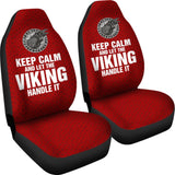 Keep Calm And Let The Viking Handle It Viking Crow Runes Car Seat Covers 210803 - YourCarButBetter