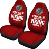 Keep Calm And Let The Viking Handle It Viking Crow Runes Car Seat Covers 210803 - YourCarButBetter