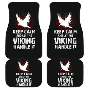 Keep Calm And Let The Viking Handle It Vegvisir The Runic Compass Car Floor Mats 210803 - YourCarButBetter