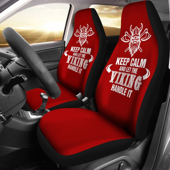 Keep Calm And Let The Viking Handle It Viking Warrior Car Seat Covers 210803 - YourCarButBetter