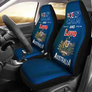 Keep Calm And Love Australia Car Seat Covers Version Blue Amazing 105905 - YourCarButBetter