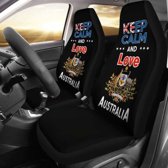 Keep Calm And Love Australia Cover Car Seat Version Black 2 163730 - YourCarButBetter