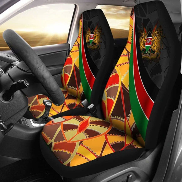 Kenya Car Seat Covers - Coat Of Arms And Kenya Patterns - 105905 - YourCarButBetter