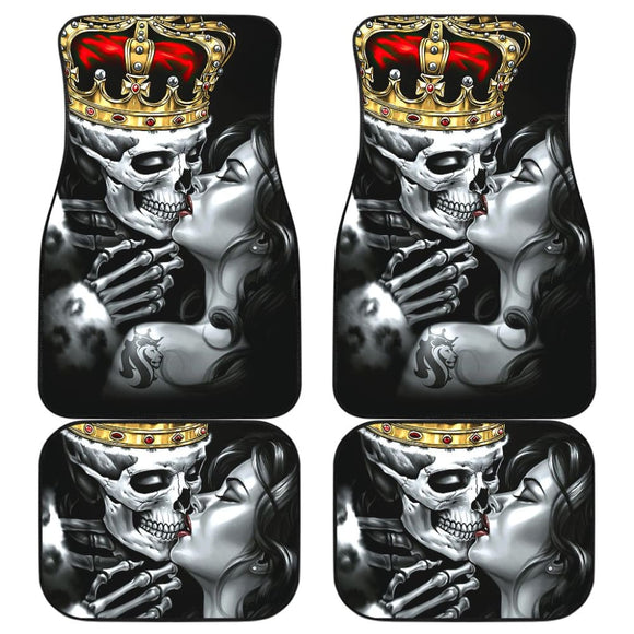 King Kiss Skull Car Floor Mats 213101 - YourCarButBetter