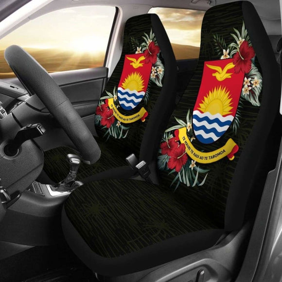 Kiribati Car Seat Covers - Kiribati Coat Of Arms Hibiscus - 232125 - YourCarButBetter