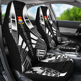 Kiribati Car Seat Covers - Kiribati Coat Of Arms Polynesian Tattoo Black - 9 174914 - YourCarButBetter