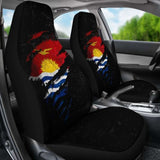 Kiribati In Me Car Seat Covers - Special Grunge Style (Set Of Two) 232125 - YourCarButBetter