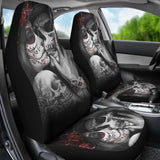 Kissing Skeleton Sugar Skull Gothic Calavera Car Seat Covers 210301 - YourCarButBetter