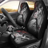 Kissing Skeleton Sugar Skull Gothic Calavera Car Seat Covers 210301 - YourCarButBetter