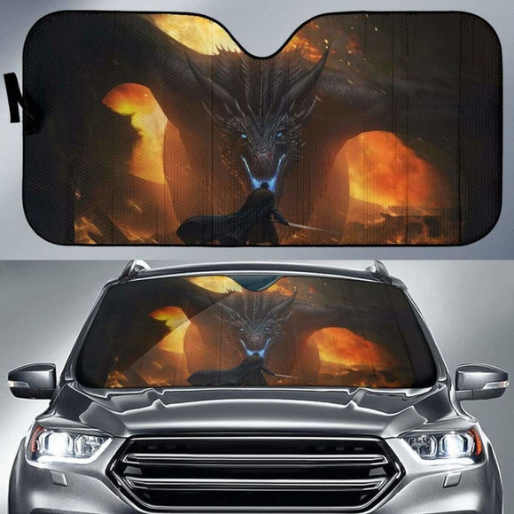 Knight Vs Dragon Sun Shade amazing best gift ideas 172609 - YourCarButBetter