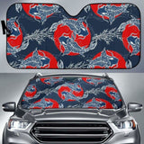 Koi Fish Carp Fishs Hand Drawn Japanese Art Car Auto Sun Shades 104020 - YourCarButBetter