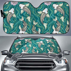 Koi Fish Carp Fish Lotus Pattern Car Auto Sun Shades 104020 - YourCarButBetter