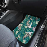 Koi Fish Carp Fish Lotus Pattern Front And Back Car Mats 154230 - YourCarButBetter