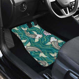 Koi Fish Carp Fish Lotus Pattern Front And Back Car Mats 154230 - YourCarButBetter