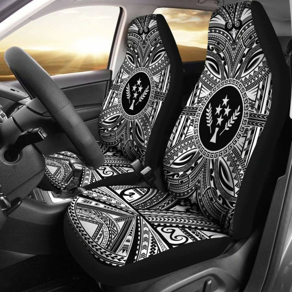 Kosrae Car Seat Cover - Kosrae Coat Of Arms Polynesian White Black 105905 - YourCarButBetter