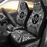 Kosrae Car Seat Cover - Kosrae Coat Of Arms Polynesian White Black 105905 - YourCarButBetter