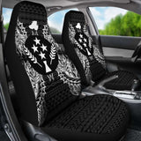 Kosrae Car Seat Cover - Kosrae Flag Map Black - 105905 - YourCarButBetter