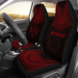 Kosrae Car Seat Cover - Kosrae Flag Polynesian Chief Tattoo Red Version - 10 174914 - YourCarButBetter