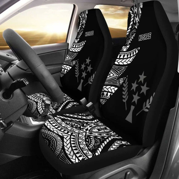 Kosrae Car Seat Covers - Micronesian Pattern Flash Black - 105905 - YourCarButBetter