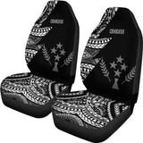 Kosrae Car Seat Covers - Micronesian Pattern Flash Black - 105905 - YourCarButBetter
