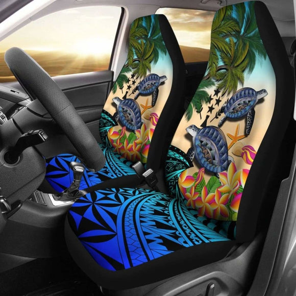 Kosrae Car Seat Covers - Polynesian Turtle Coconut Tree And Plumeria Amazing 091114 - YourCarButBetter