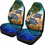 Kosrae Car Seat Covers - Polynesian Turtle Coconut Tree And Plumeria Amazing 091114 - YourCarButBetter