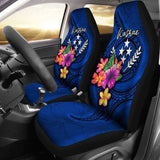 Kosrae Micronesia Car Seat Covers - Floral With Seal Blue - 12 153908 - YourCarButBetter