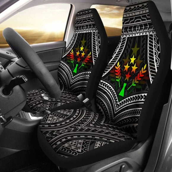 Kosrae Polynesian Car Seat Covers - Kosrae Flag Reggae Color - 18 105905 - YourCarButBetter