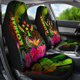 Kosrae Polynesian Car Seat Covers - Hibiscus And Banana Leaves - 232125 - YourCarButBetter
