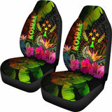 Kosrae Polynesian Car Seat Covers - Hibiscus And Banana Leaves - 232125 - YourCarButBetter