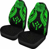 Kosrae Polynesian Car Seat Covers Pride Seal And Hibiscus Green - 232125 - YourCarButBetter