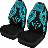 Kosrae Polynesian Car Seat Covers Pride Seal And Hibiscus Neon Blue - 232125 - YourCarButBetter