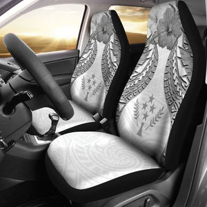 Kosrae Polynesian Car Seat Covers Pride Seal And Hibiscus White - 232125 - YourCarButBetter