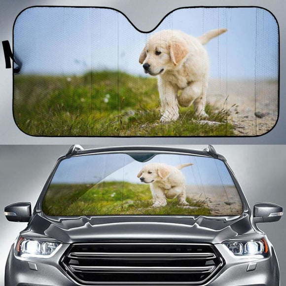 Labrador Retriever Puppy Dog Hd 4K Car Sun Shade 172609 - YourCarButBetter