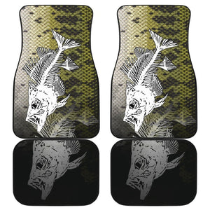 Largemouth Bass Bones And Skin Pattern Fishing Car Floor Mats 182417 - YourCarButBetter